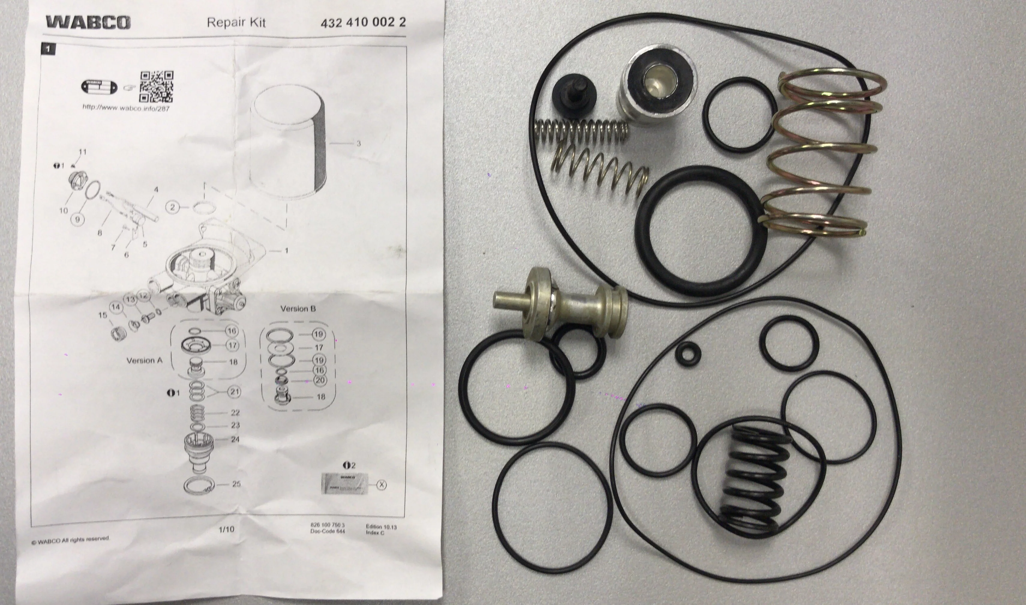 фото ремкомплект осушителя wabco (завод/mb/man/daf/iveco) 4324100022 